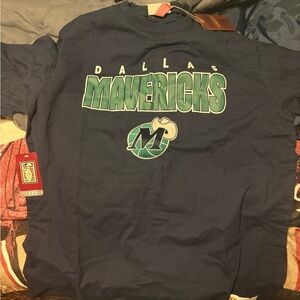 Dallas Mavericks Mitchell & Ness Navy Throwback T-Shirt Size XL